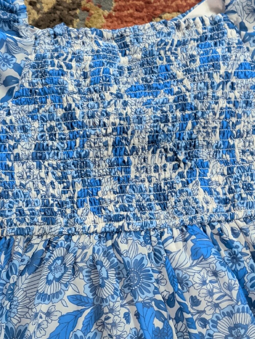 Sincerely Jules Blue Floral Puff-Sleeve Mini Dress - Picture 5 of 5